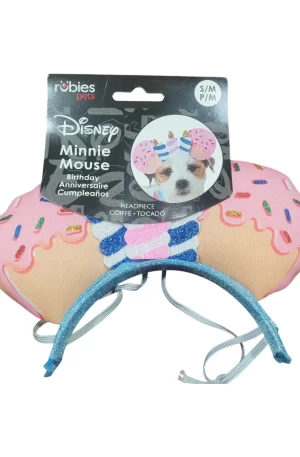 Rubie's Disney: Orejas de Mimmie Mouse & Friends Pet Disney, 2 tamaños para Gato y Perro Chico, Mediano y Grande