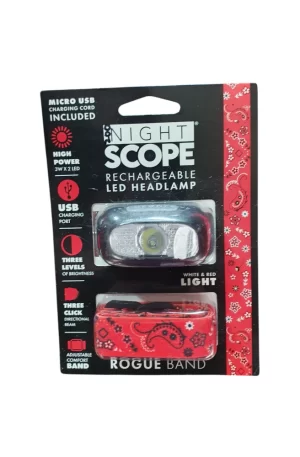 Linterna frontal LED recargable por USB, 3 W x 2 LED, resistente al agua, ajustable, 5 modos de flash, talla única, Rogue