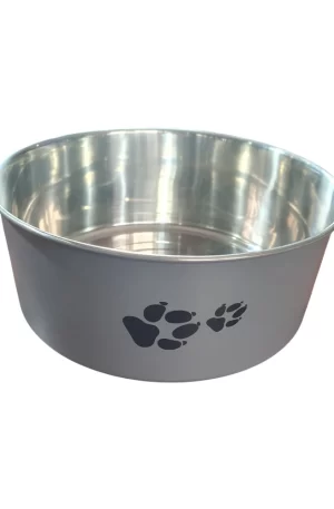 Loving Pets Cuenco metálico Bella pequeño, Plato para perro Vino y Gris