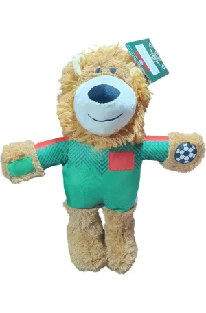 KONG - Leon de Peluche Wild Knots Juguete Extra Grande para Perro Edición Fútbol. Cuerda Interna. Juguete Suave y Duradero (Café)