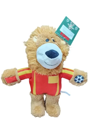 KONG - Leon de Peluche Wild Knots Juguete Extra Grande para Perro Edición Fútbol. Cuerda Interna. Juguete Suave y Duradero (Café)