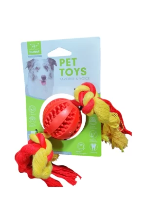 Jueguete para perro de pelota masticable con cuerda, pelota pequeña