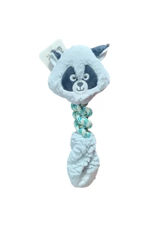 Juguete Para Perro Peluche Zorro gris con Cuerda para perro mediano