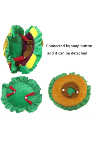Gorro de hamburguesa divertido para gato y perro, disfraz de Halloween, gorro decorativo para mascotas, cuello de cono suave para recuperación de Perritos