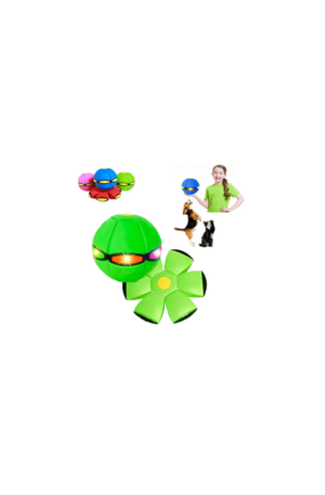 Platillo Volador De Juguete para Mascotas,Pelota de Platillo Volador para Mascotas, Pelota De Juguete para Perros Transformación Gratuita Pelota Perro Indestructible, para Lanzar (Verde)