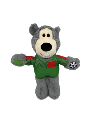 KONG - Oso de Peluche Wild Knots Juguete Extra Grande para Perro Edición Fútbol. Cuerda Interna. Juguete Suave y Duradero (Gris)