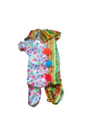 Disfraz para Perros Forma de Payaso en Poliéster Cálido y Cómodo, Talla M, Adecuado para Halloween y Actividades al Aire Libre