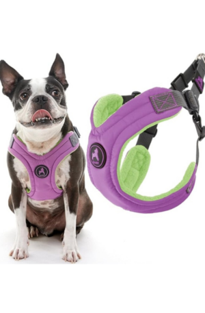 Pechera Gooby Arnés de espuma viscoelástica, color rosa, grande, sin tirones, marco patentado en X sin estrangulamiento, perfecto para perros medianos sin tirones o perros pequeños Varios Colores Talla S