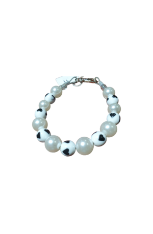 Collar para Perro Perlas Importadas - Cuentas Gruesas de 20 Mm con Cadena De Acero Inoxidable | Collar Ajustable De Perlas De Imitación para Perros y Gatitos talla M