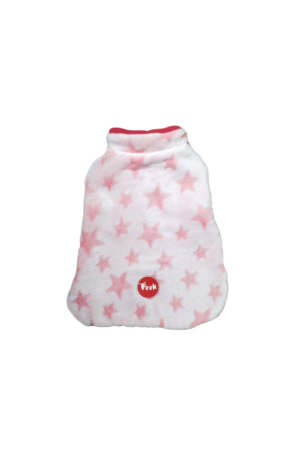 Suéter para Perro Afelpado Rosa con Estampado de Estrellas, Chaleco temporada Invierno-Otoño